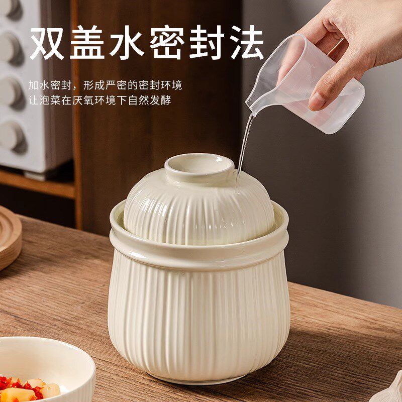 陶瓷家用泡菜罐内盖腌酸菜酸菜坛子食品级储存密封罐五谷杂粮果酱