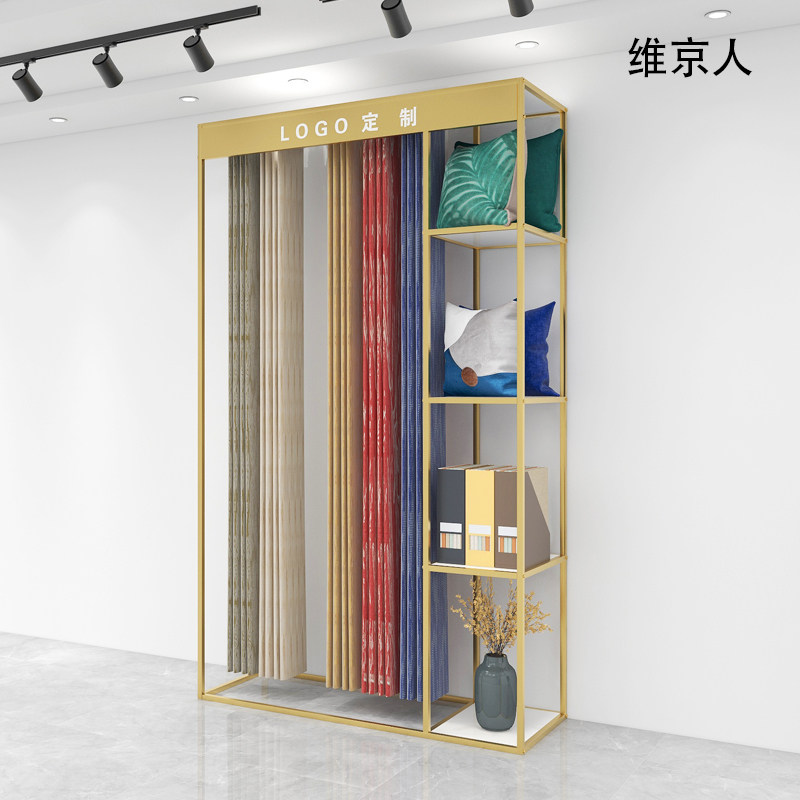 新款窗帘店大样架家纺面料布艺吊卡展示架样品版本册陈列货架移动