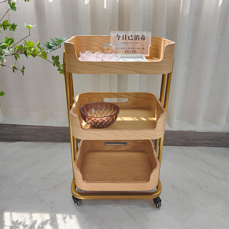 高档美容小推车美容院专用美容车移动抽屉置物架纹绣SPA实木推车
