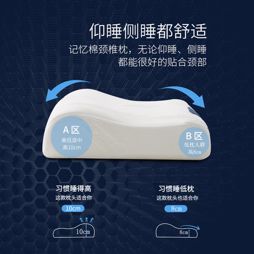 枕头护颈椎助睡眠枕 睡觉专用深睡 记忆棉记忆枕单人一对拍二枕芯