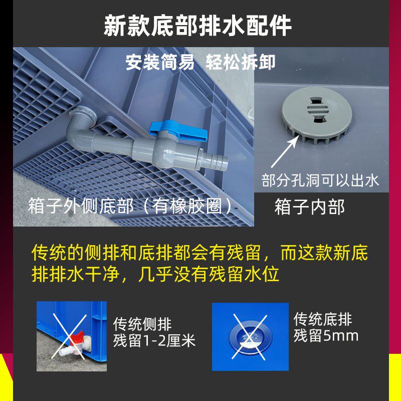 养龟箱乌龟缸超大塑料水池组合式套餐甲鱼养殖盆水陆两栖底部排水
