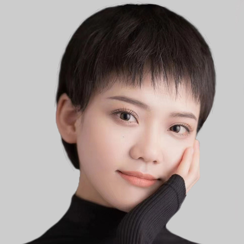 短发假发真发全真人发女全头套时尚自然女士短直发光头整顶假发套