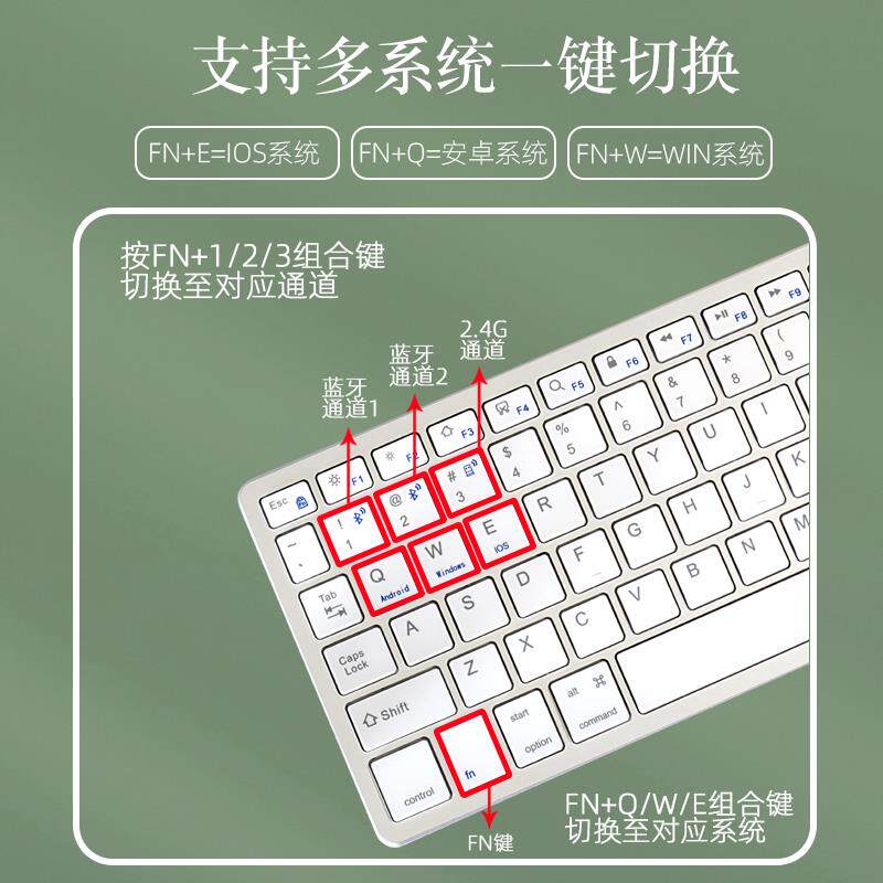 蓝牙无线键盘滑鼠组ipad平板办公敲击安静手机笔电通用