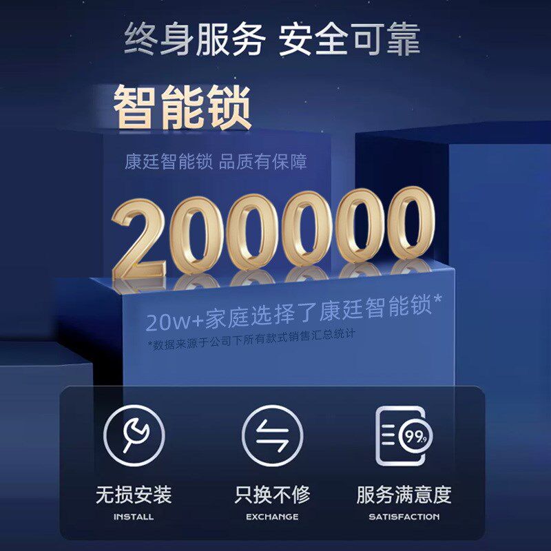 家用防盗门指纹密码锁家用门锁带摄像头农村自建房大门锁电子锁
