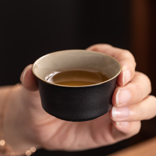 功夫茶具套装家用客厅茶盘茶杯小套黑陶盖碗高档轻奢个人家庭专用