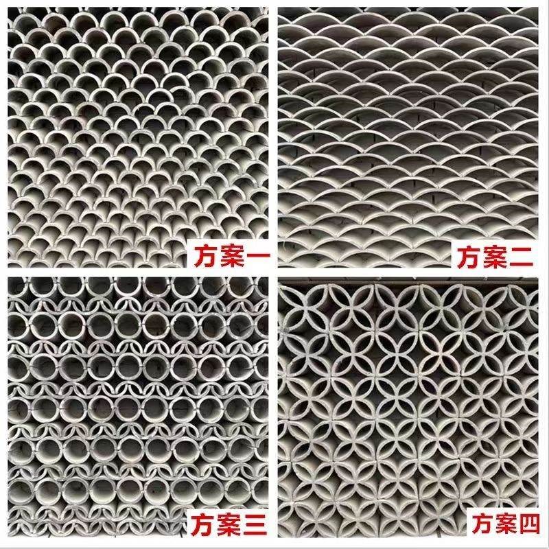 仿古装饰立瓦小青瓦半圆瓦古建中式镂空隔断瓦片砖拼花瓦铺地立瓦