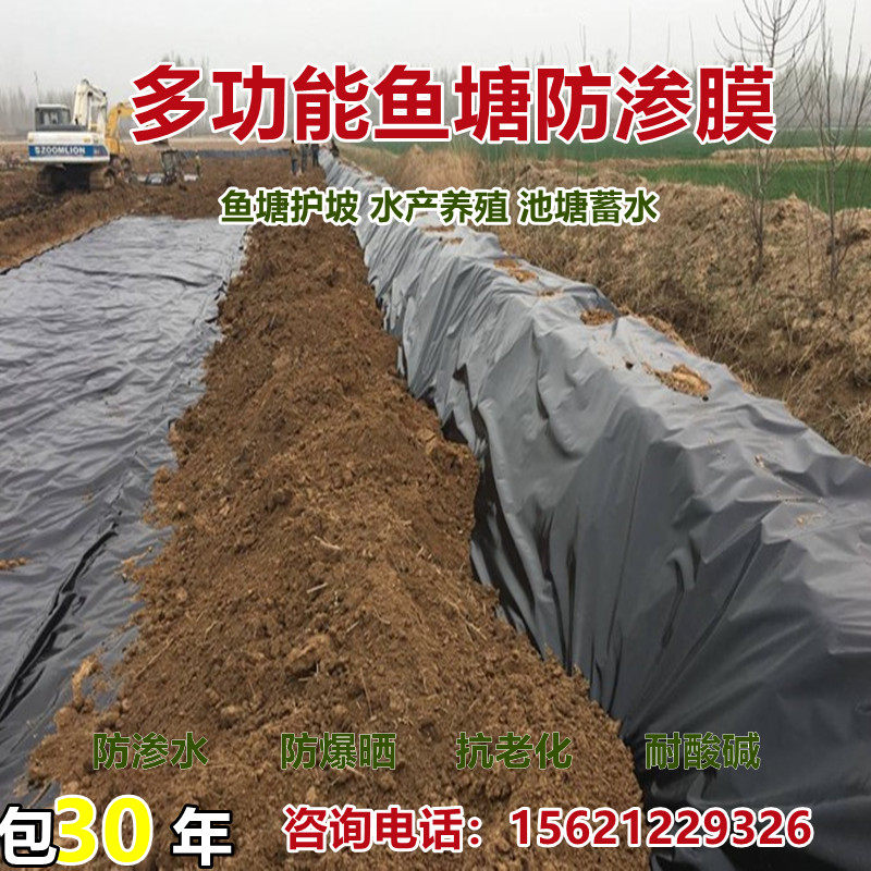 鱼塘养殖防渗膜塑料土工膜护坡防水防漏膜沼气藕池水渠膜黑色农膜