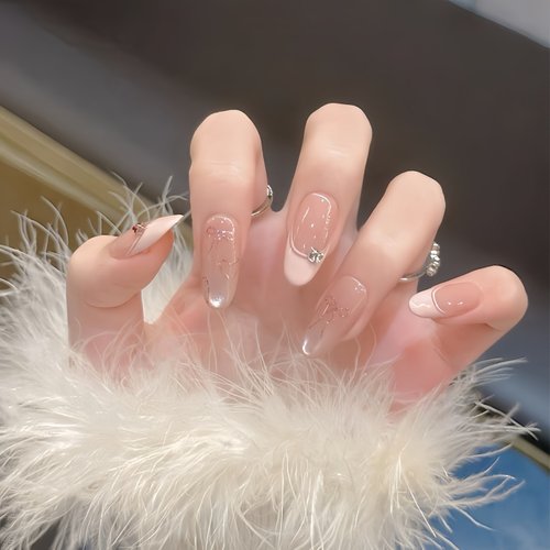 法式蝴蝶结温柔穿戴甲甜酷