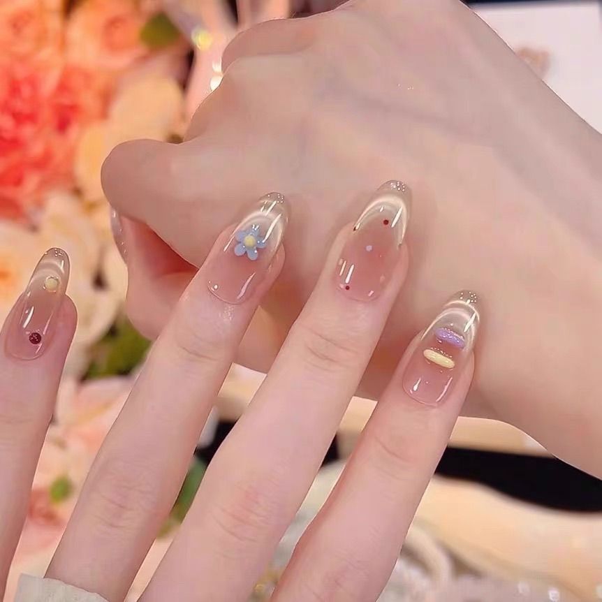 穿戴甲网红彩虹多巴胺腮红