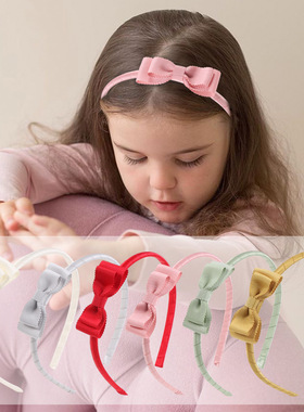 80907可爱蝴蝶结发箍 春夏新款螺纹布发箍 全包布儿童布艺发箍