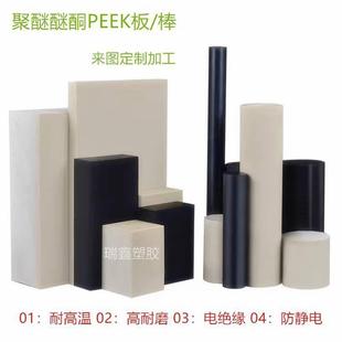 .进口PEEK棒PPS板材耐高温塑料板本色黑色PEEK圆棒加工CNC零件定