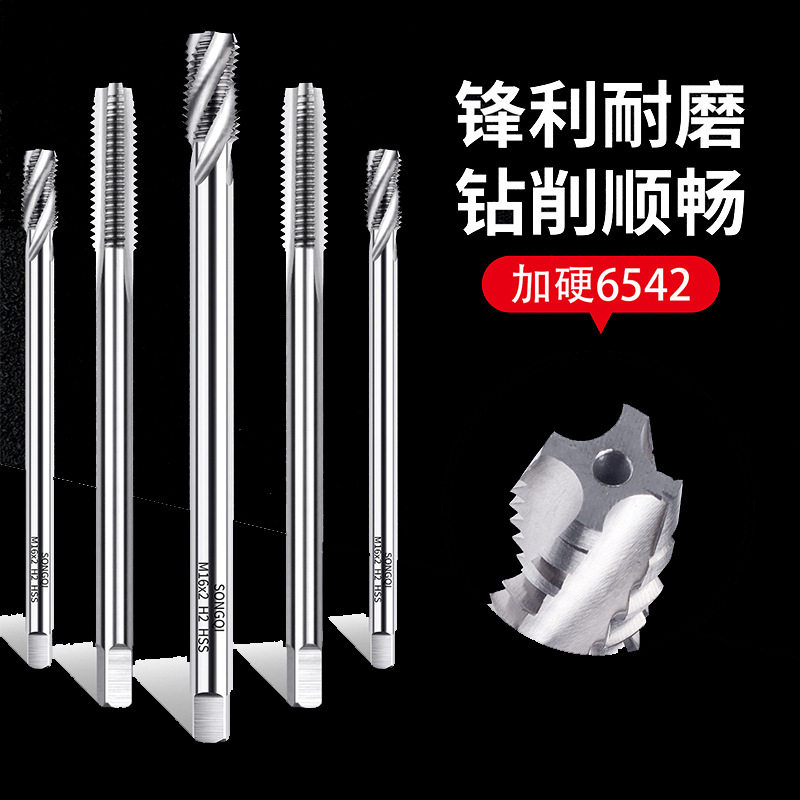 加长机用丝锥丝攻牙高速钢螺旋直槽钻头