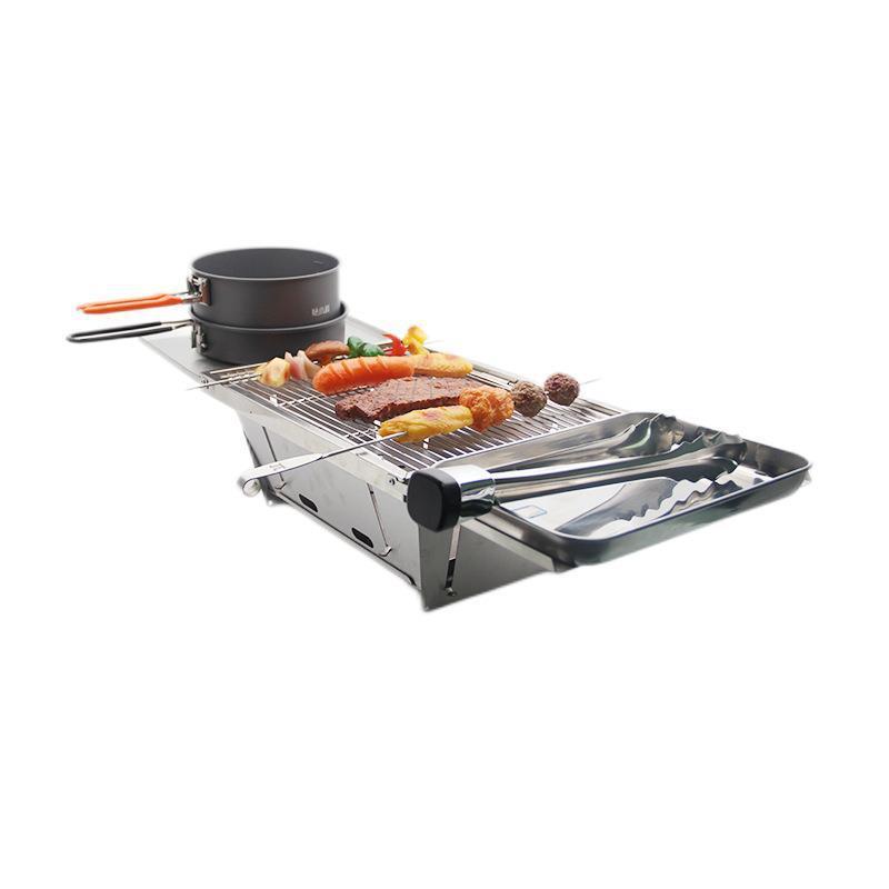 商用家用日用火炭炉用的煮茶围炉烧烤炉304不锈钢烧烤架套装