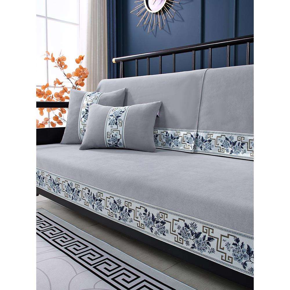 中式沙发垫高档新皮沙发巾实木沙发套罩四季通用盖布夏季防滑坐垫