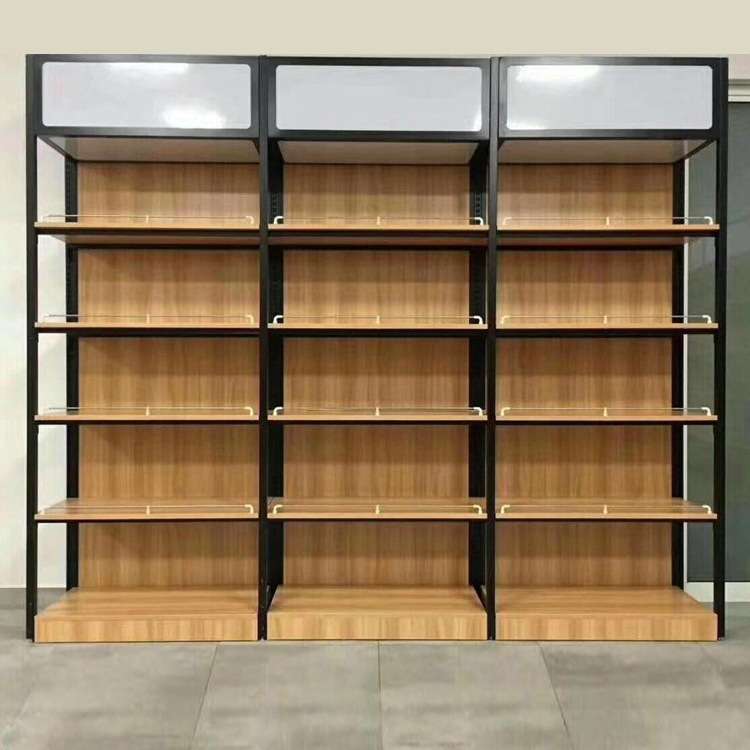 钢木超市货架食品展示架便利店母婴店中岛架文具店展架展示柜
