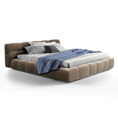 欧式tufty榻榻米布艺床意式现代简约极简主卧1.8双人大床