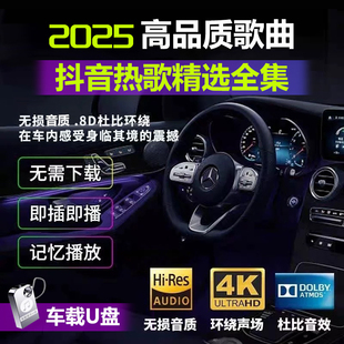 汽车载u盘无损音质歌曲2025新款 高品质音乐mp3抖音流行热歌DJ优盘