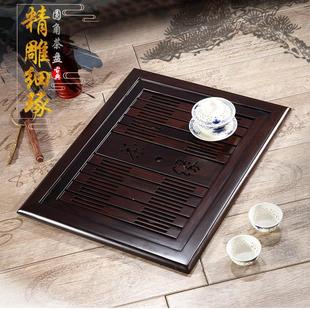 茶盘套装 茶具嵌入式 黑檀木家用托盘简约大理石茶几漏水板茶桌茶台