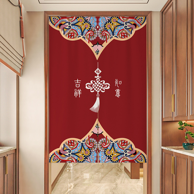 红色喜庆装饰门帘新款高档