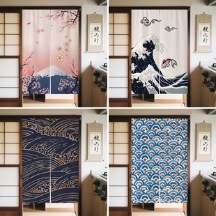 和风门帘家用卧室半帘房间布帘厨房卫生间遮挡隐私隔断帘定制 日式