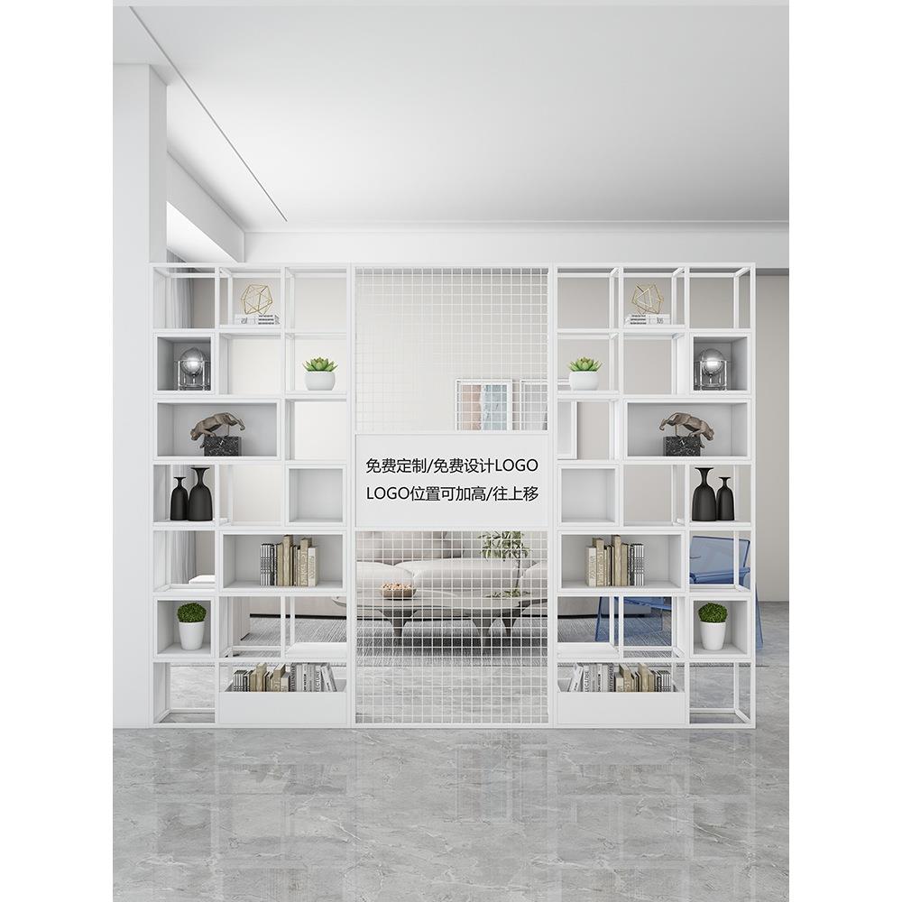 办公室屏风隔断公司进门口遮挡装饰展示柜多层书架花架铁艺置物架