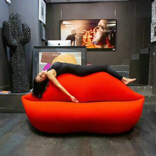 慕弈家具意式设计师红唇沙发创意个性异性极简直排嘴唇沙发接待服