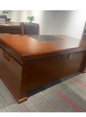 大气老板桌中式办公桌经理主管桌大班台实木皮班台LT1886/2086
