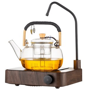 自动上水煮茶器加厚蒸煮一体全玻璃茶壶泡茶具烧水电陶炉套装 新款