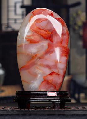 石诚记天然原石靠山摆件客厅办公室玄关摆设奇石玉石工艺礼品摆饰