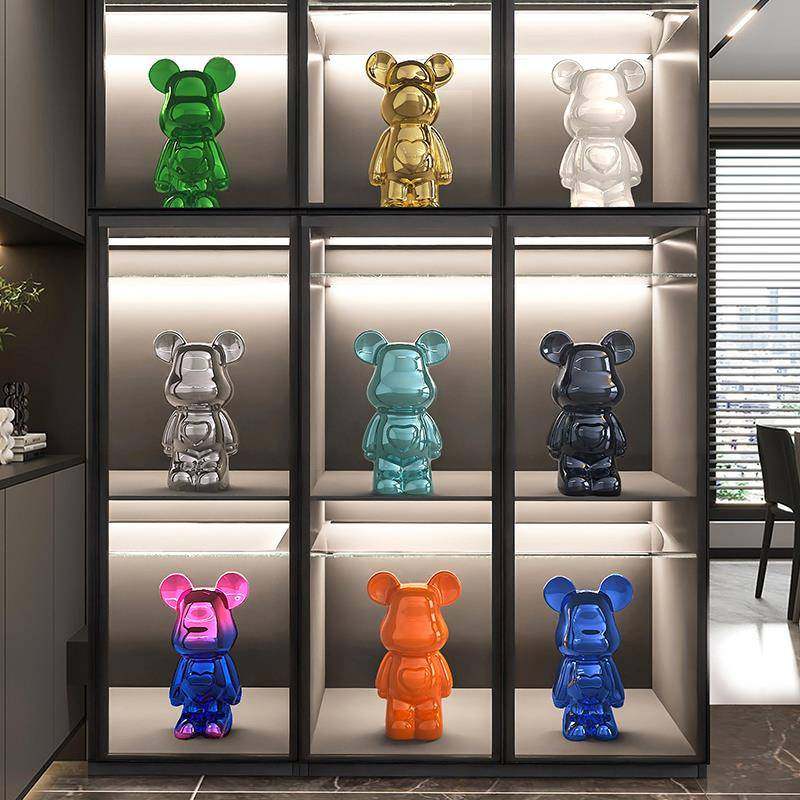 暴力熊摆件客厅轻奢高档家居电视柜酒柜新家网红装饰品套装存钱罐