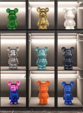 暴力熊摆件客厅轻奢高档家居电视柜酒柜新家网红装饰品套装存钱罐