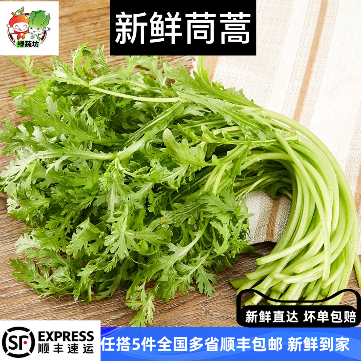 【绿蔬坊】新鲜蔬菜新鲜茼蒿500g 蓬蒿菜 皇帝菜