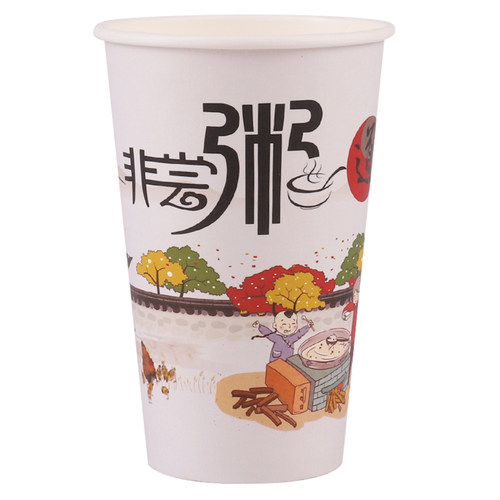 粥杯一次性商用带盖早餐粥外带豆浆纸杯装八宝粥加厚稀饭打包杯子