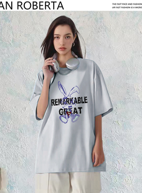 官方正品日韩风卡通印花休闲T恤新款百搭轻薄透气男女同款JW