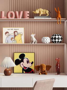 家居乔迁搬家儿童房书架装饰品样板间女儿房卧室温馨软装设计摆件