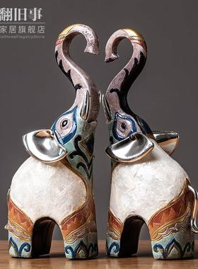 大象摆饰客厅电视柜酒柜装饰品家居轻奢高档办公室艺术品乔迁新居