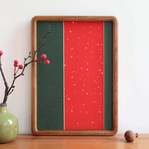 自己写书法毛笔画画空白实木圆角相框摆件摆台创作礼物装饰画DIY