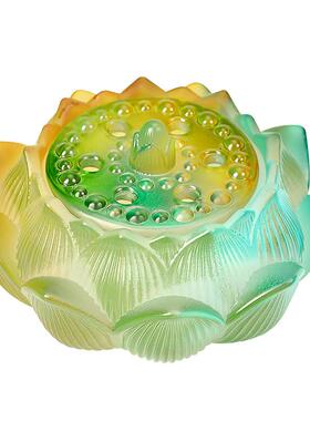 琉璃茶打香篆炉家用熏香莲花BJS60609香熏炉中国风创意道室内沉檀