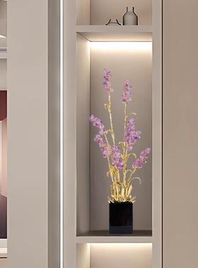 轻奢紫水晶麦穗装饰摆件现客BFY玄关厅电视柜高档开乔业新家代迁