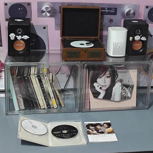 CD收尘纳盒透明防光盘碟片架漫画唱光碟柜黑胶片保868辑护盒专展