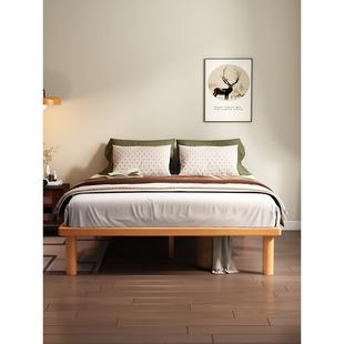 实木床无FAS3116代头床榻米全榉木床悬浮床现简约平板床卧室大床