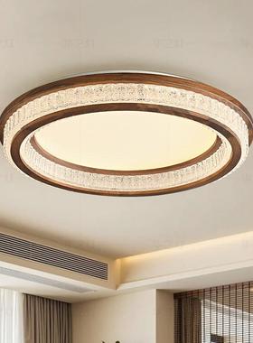 【晶蛰】客客厅主灯房 胡桃木新中式厅高级感间圆形l灯eXQ-DS-A0d