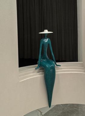 抽人象艺术坐摆件样物品屋展示中心玄关客厅姿电视柜意式极简PQX