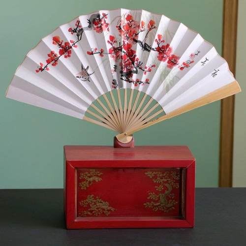 7-10寸手0031绘面扇手绘画折扇工宣纸书法工艺品扇子中国风梅兰竹