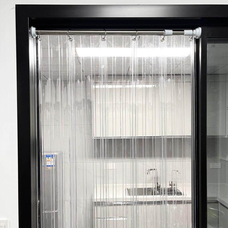 免打孔门帘透明塑料vc皮帘子挡风免打孔断隔热p空调帘可保推拉防