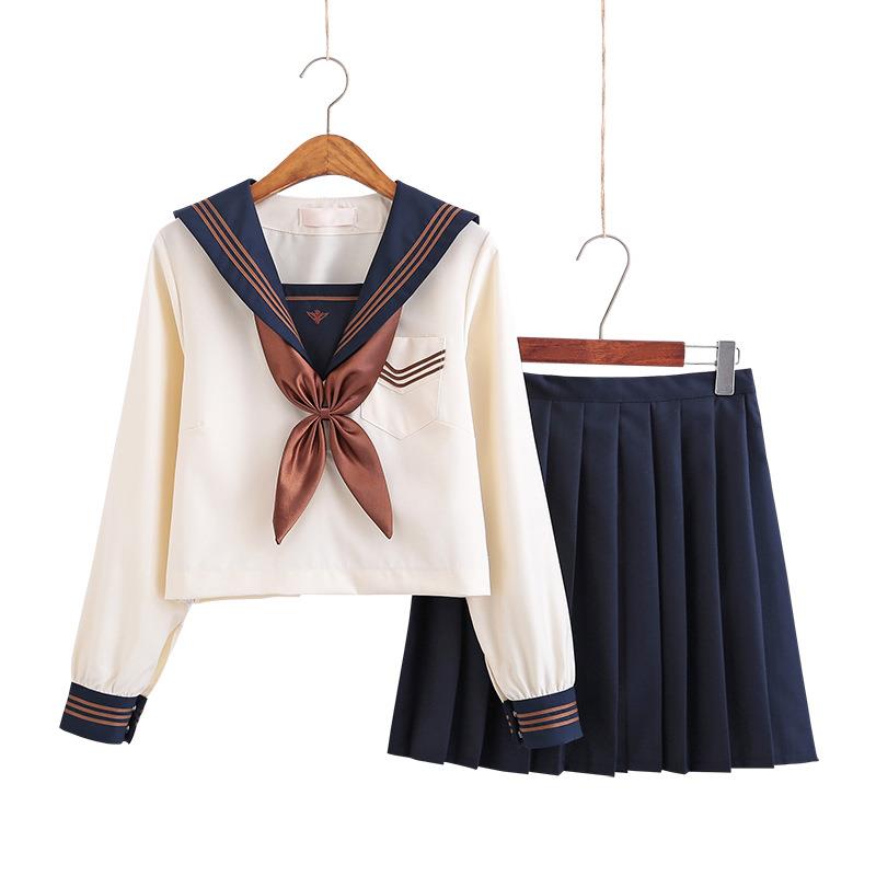【折扣价】日系正统JK制服茶三本软妹服女学生装百褶裙校服水手服