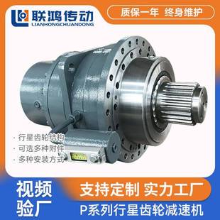直角行星齿轮变速箱P2LBH9 25带油压表花键实心轴高效行星减速机