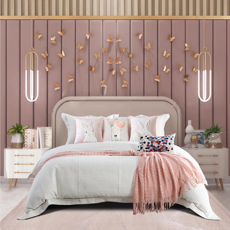 现代家具展厅女孩房床上用品楼盘儿童样板间公主风床品软装多件套