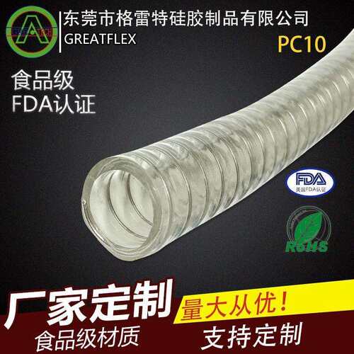 GREATFLEX 透明 PC10 灌装机 波纹螺旋透明钢丝软管