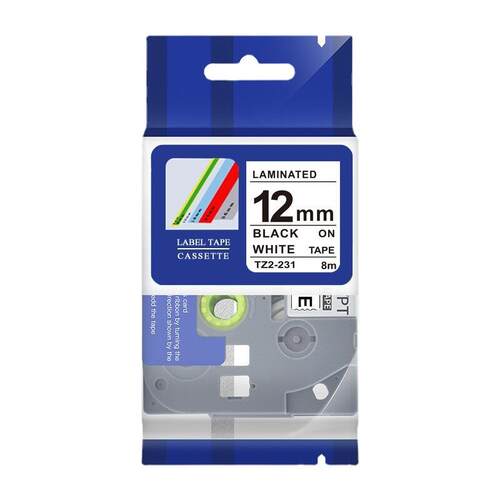 普贴（PUTY）TZ2-231标签打印机色带12mm 适用兄弟标签机白底黑字